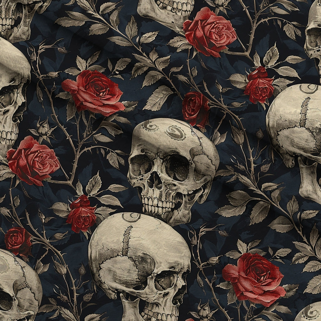 Gothic Blooms Pattern 6 Minky Fabric — plush minky folded close-up preview (mv-minky-v1:lying)