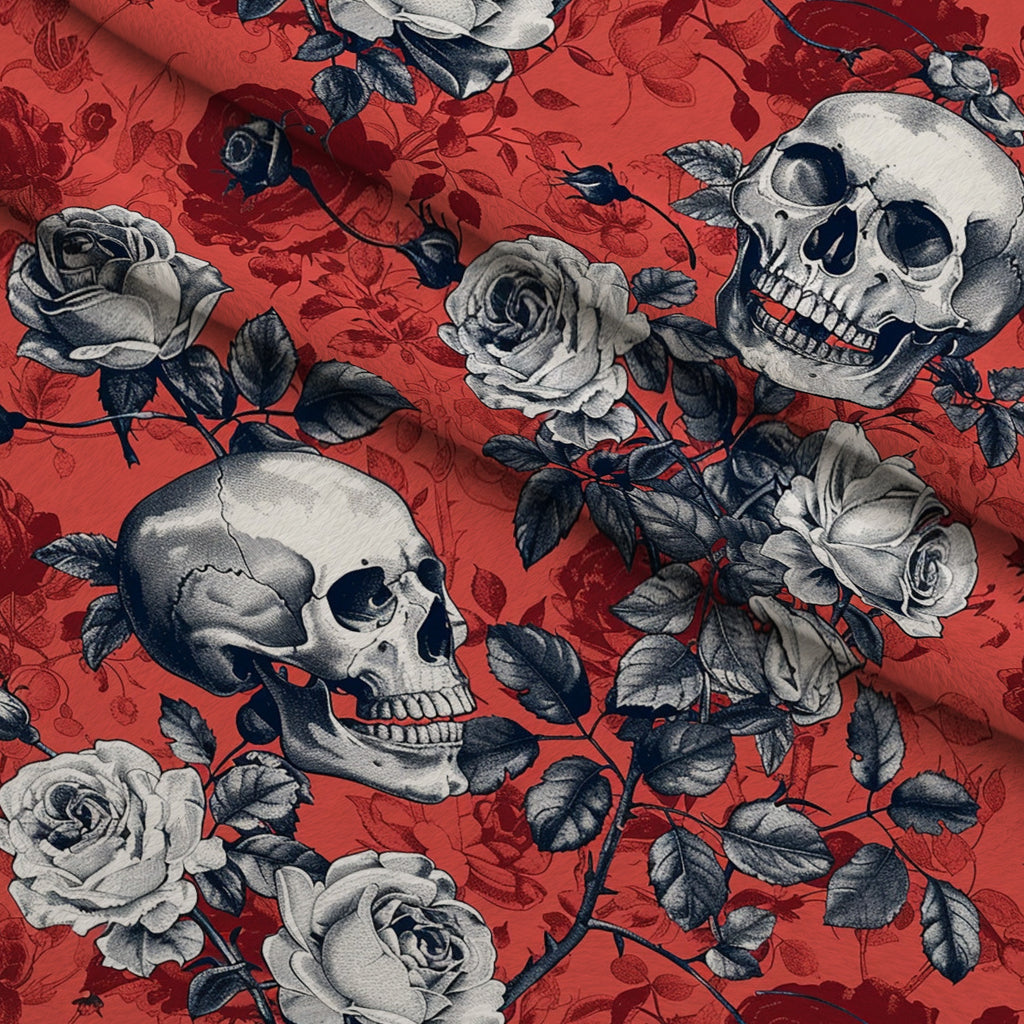 Gothic Blooms Pattern 9 Minky Fabric — plush minky folded close-up preview (mv-minky-v1:lying)