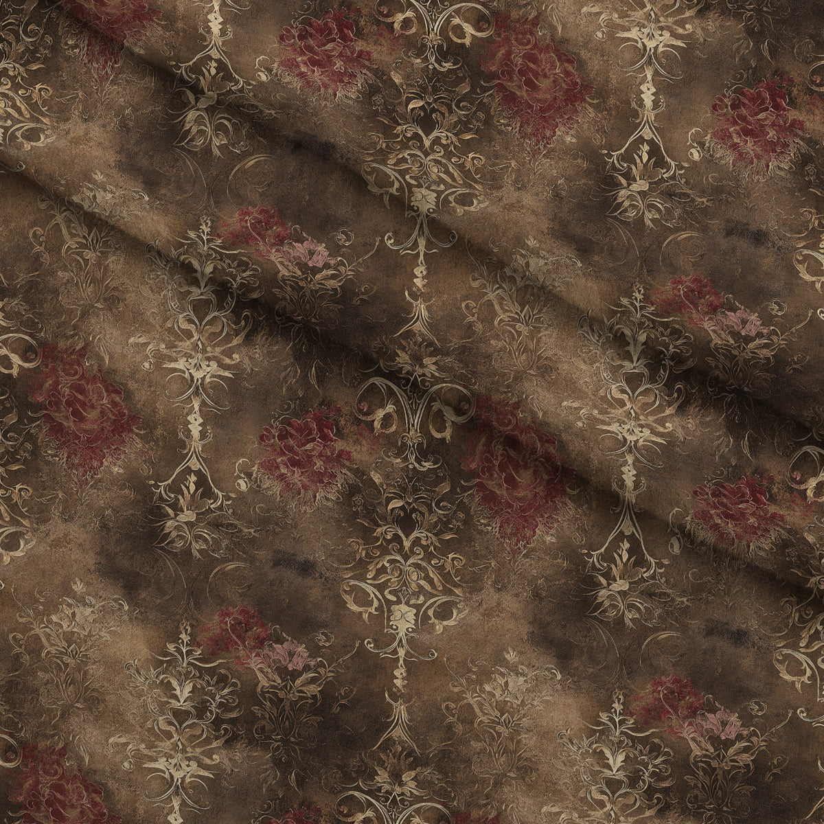 Gothic Fairytale Pattern 17 Minky Fabric — plush minky folded close-up preview (mv-minky-v1:lying)