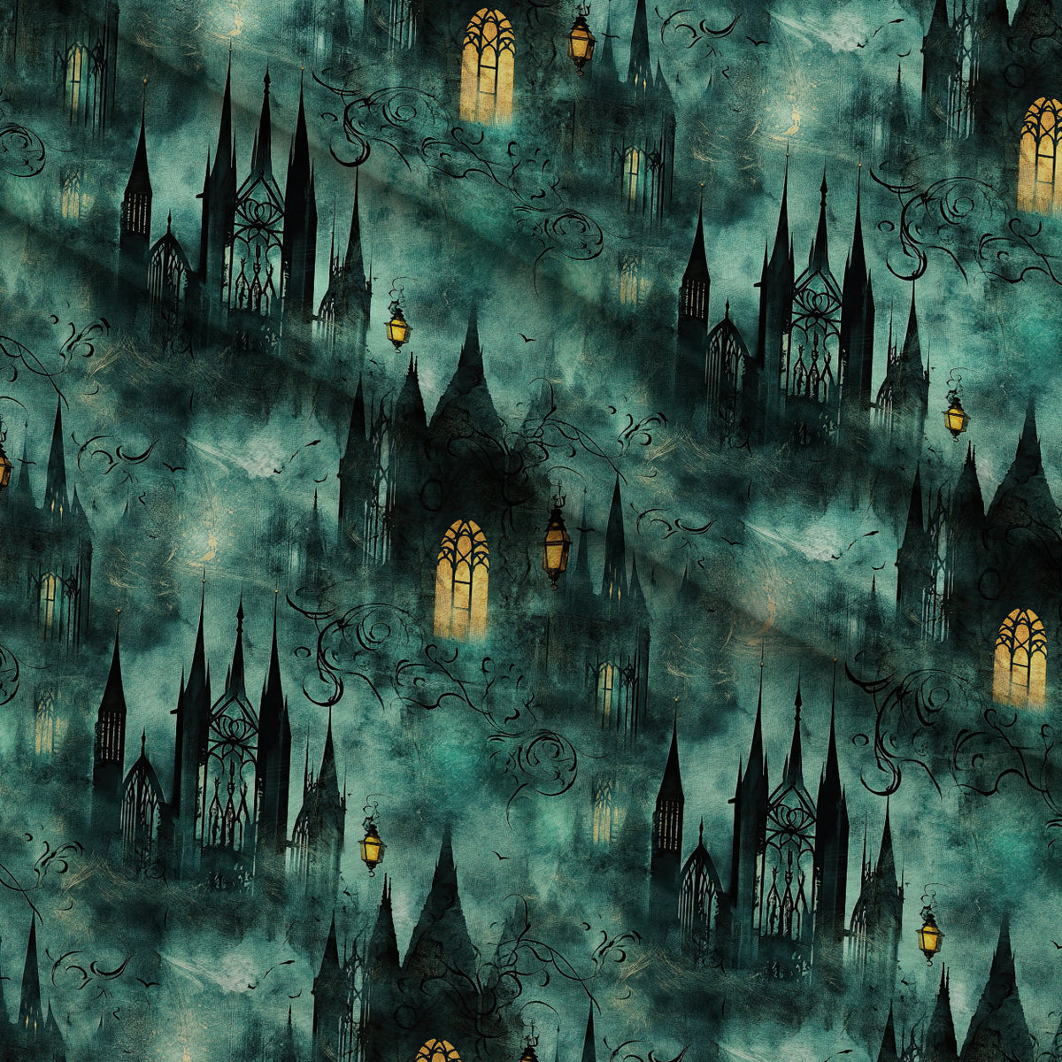Gothic Fairytale Pattern 18 Minky Fabric — plush minky folded close-up preview (mv-minky-v1:lying)