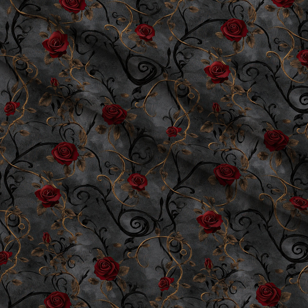 Gothic Fairytale Pattern 23 Minky Fabric — plush minky folded close-up preview (mv-minky-v1:lying)
