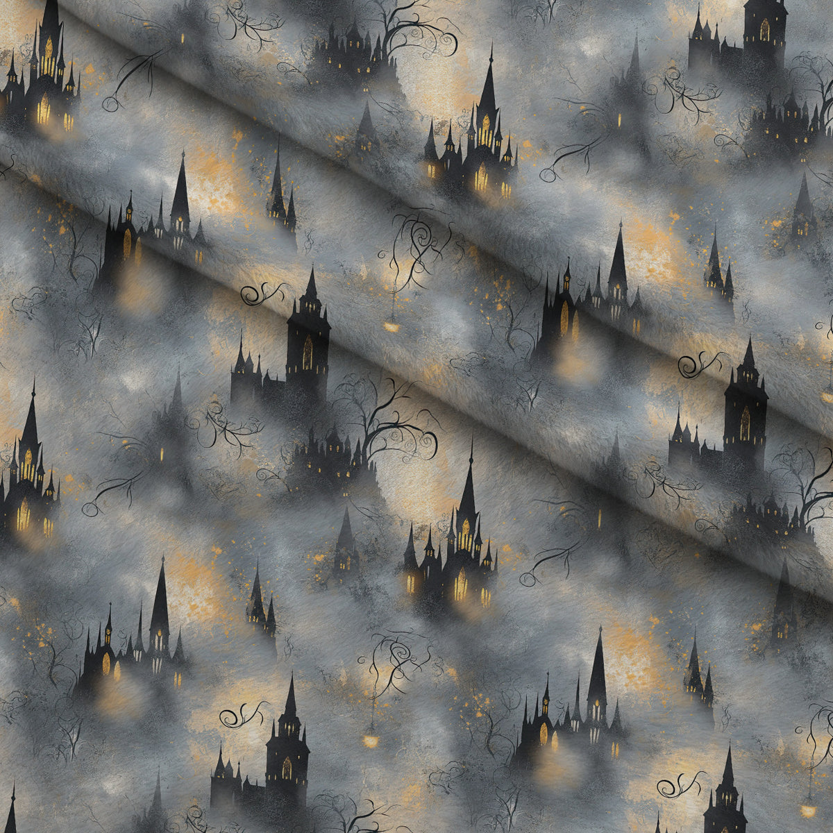 Gothic Fairytale Pattern 25 Minky Fabric — plush minky folded close-up preview (mv-minky-v1:lying)