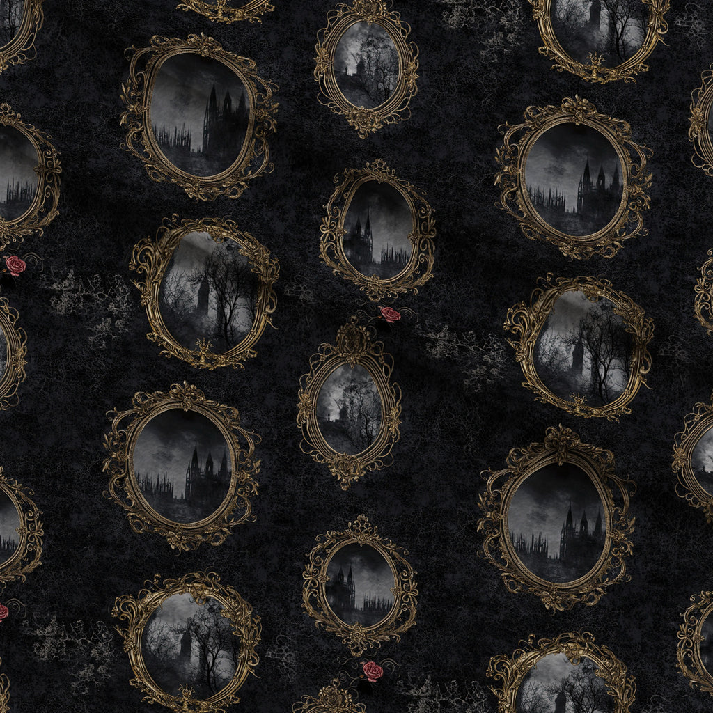 Gothic Fairytale Pattern 30 Minky Fabric — plush minky folded close-up preview (mv-minky-v1:lying)