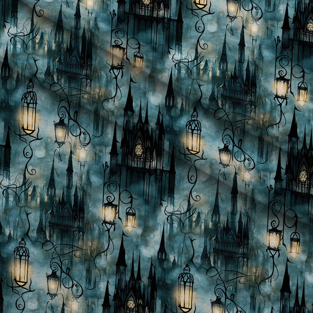 Gothic Fairytale Pattern 32 Minky Fabric — plush minky folded close-up preview (mv-minky-v1:lying)