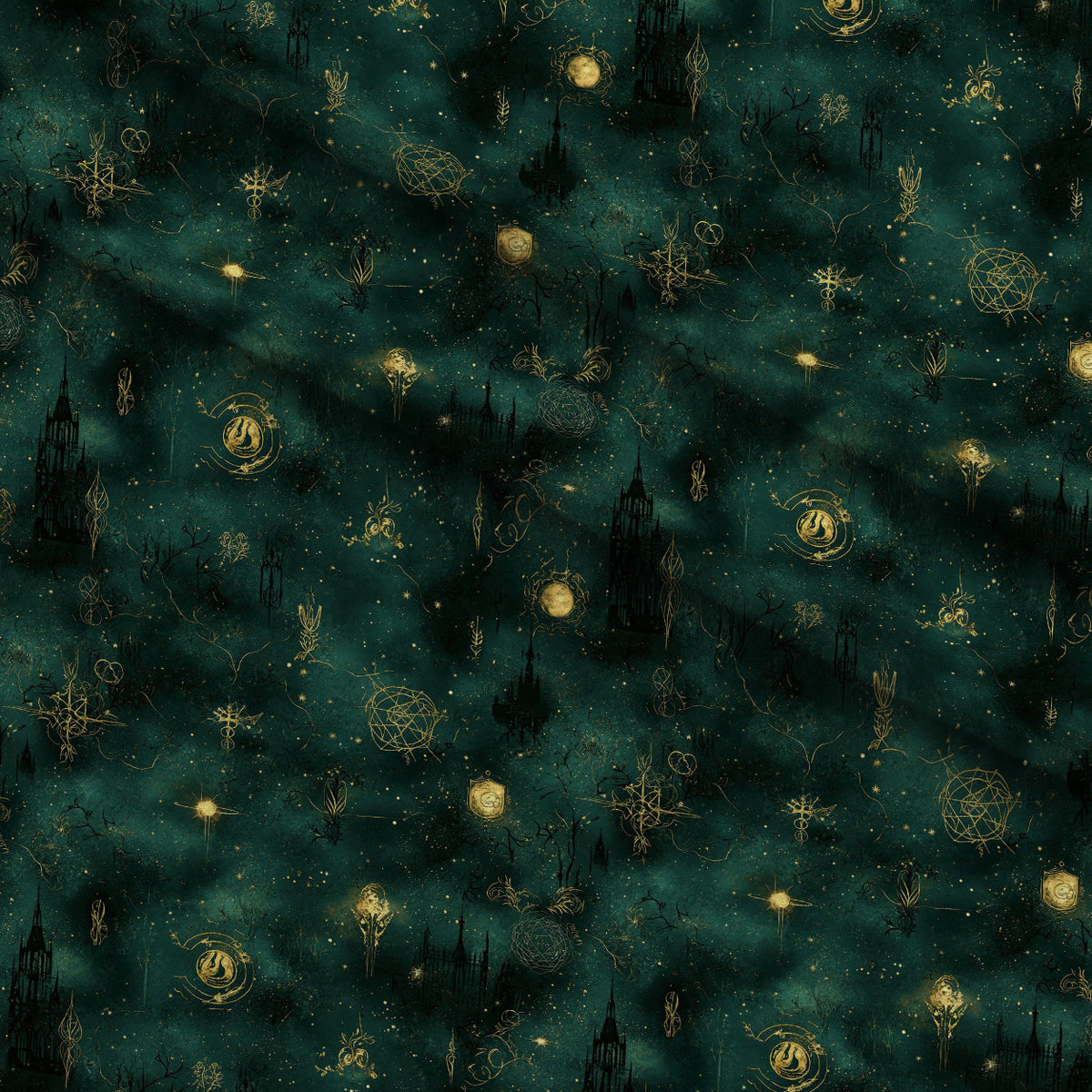 Gothic Fairytale Pattern 44 Minky Fabric — plush minky folded close-up preview (mv-minky-v1:lying)