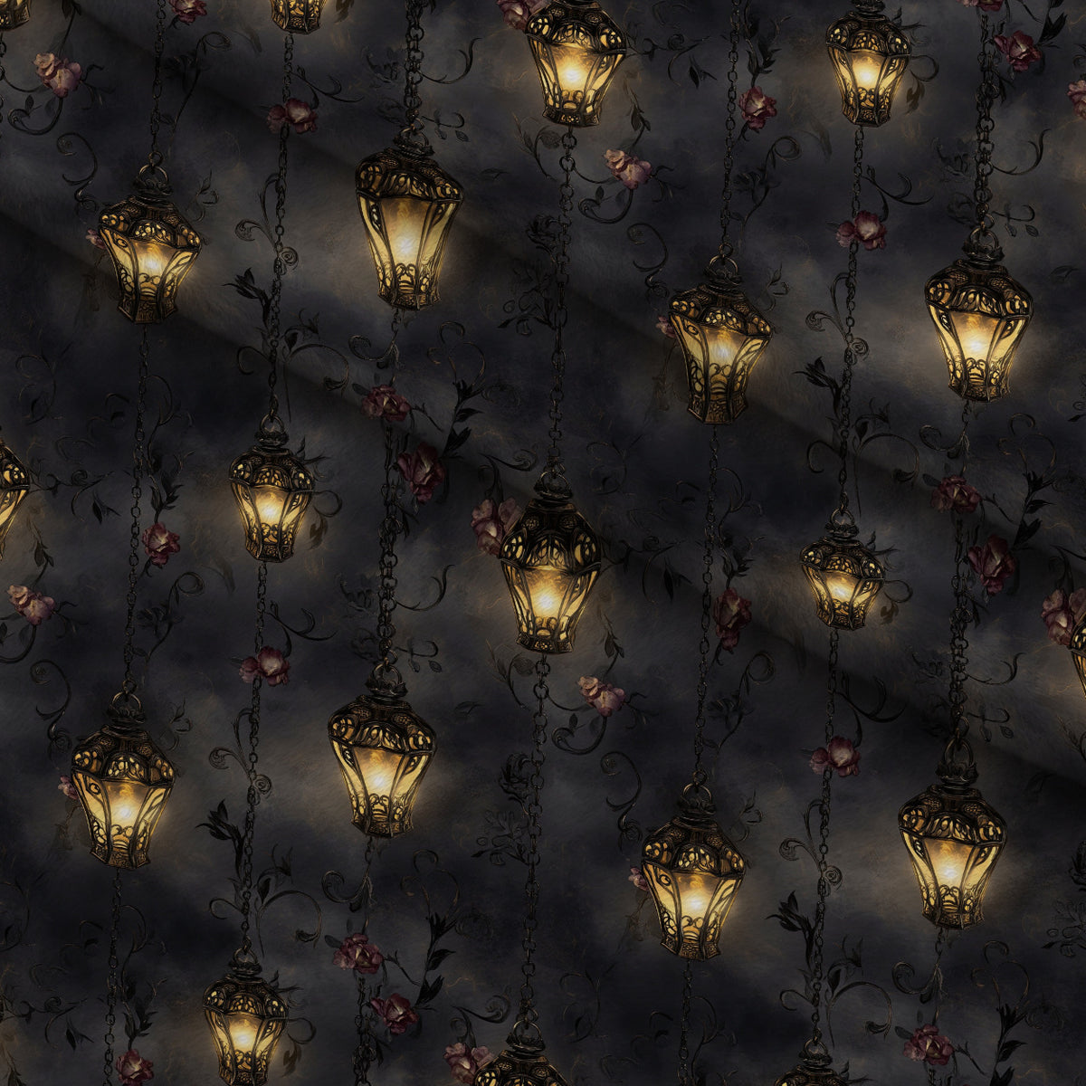 Gothic Fairytale Pattern 5 Minky Fabric — plush minky folded close-up preview (mv-minky-v1:lying)
