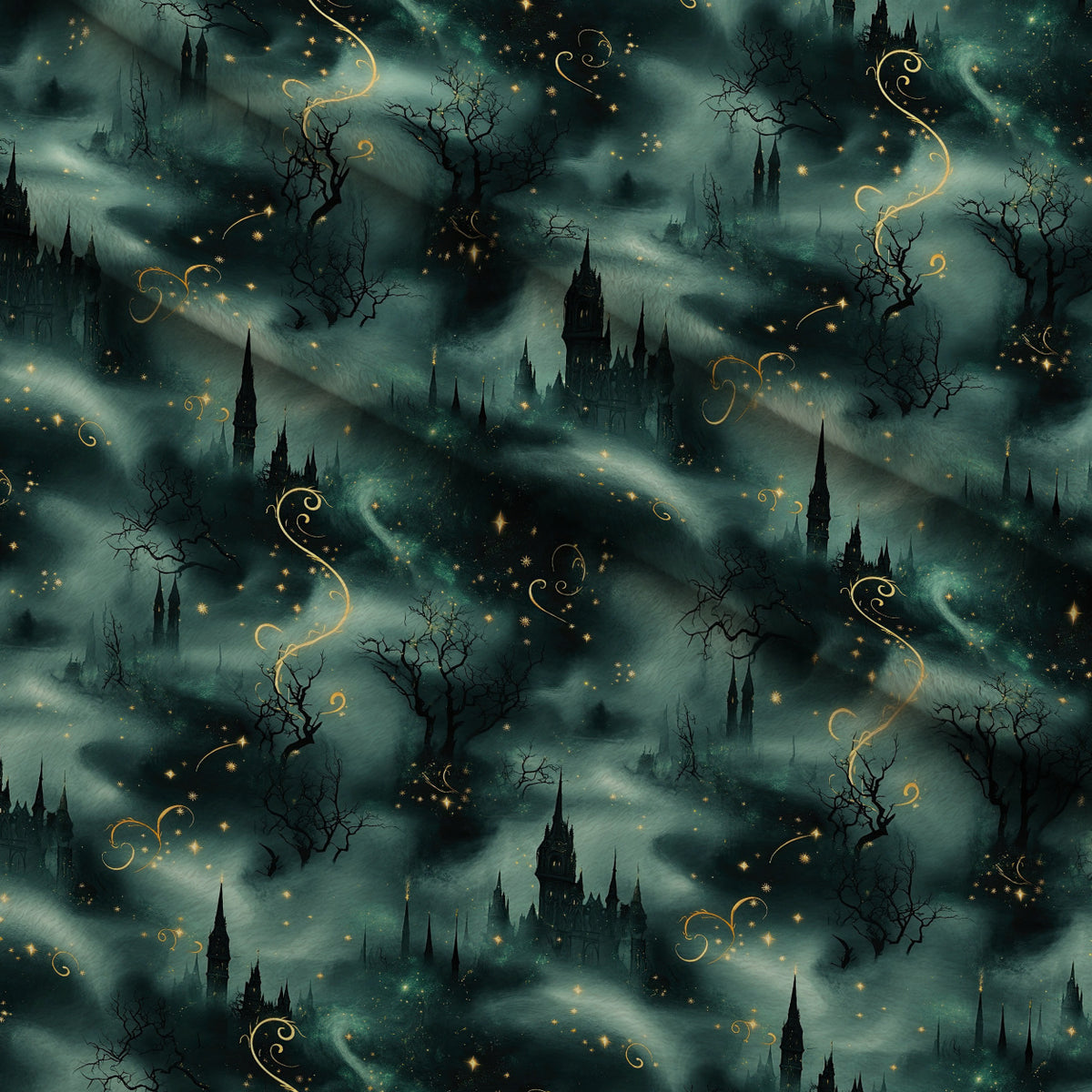 Gothic Fairytale Pattern 52 Minky Fabric — plush minky folded close-up preview (mv-minky-v1:lying)