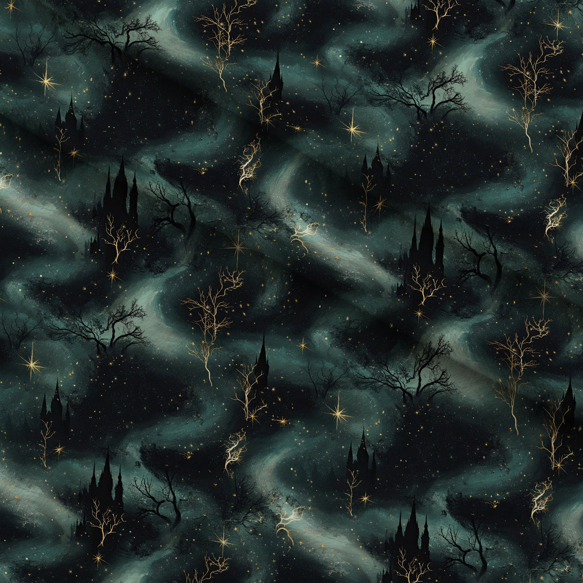 Gothic Fairytale Pattern 54 Minky Fabric — plush minky folded close-up preview (mv-minky-v1:lying)