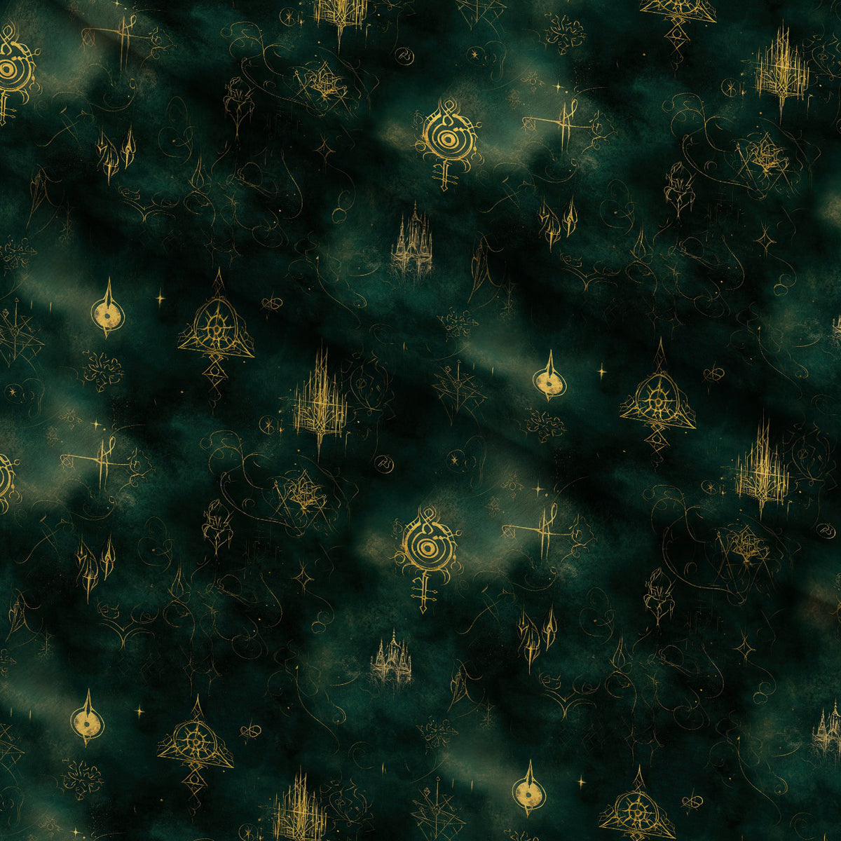 Gothic Fairytale Pattern 6 Minky Fabric — plush minky folded close-up preview (mv-minky-v1:lying)