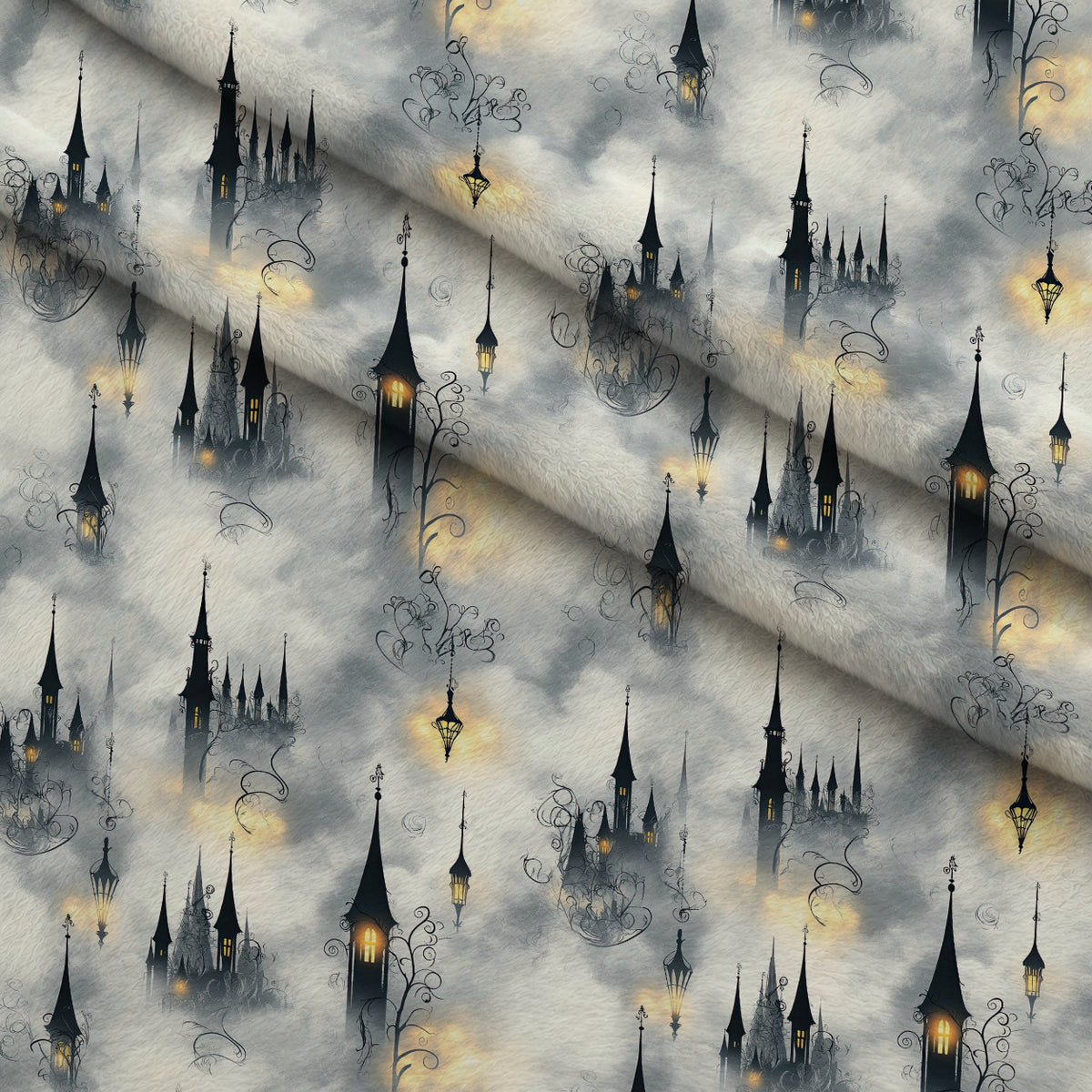 Gothic Fairytale Pattern 61 Minky Fabric — plush minky folded close-up preview (mv-minky-v1:lying)