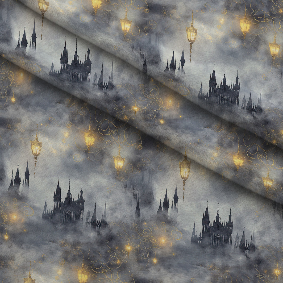 Gothic Fairytale Pattern 62 Minky Fabric — plush minky folded close-up preview (mv-minky-v1:lying)