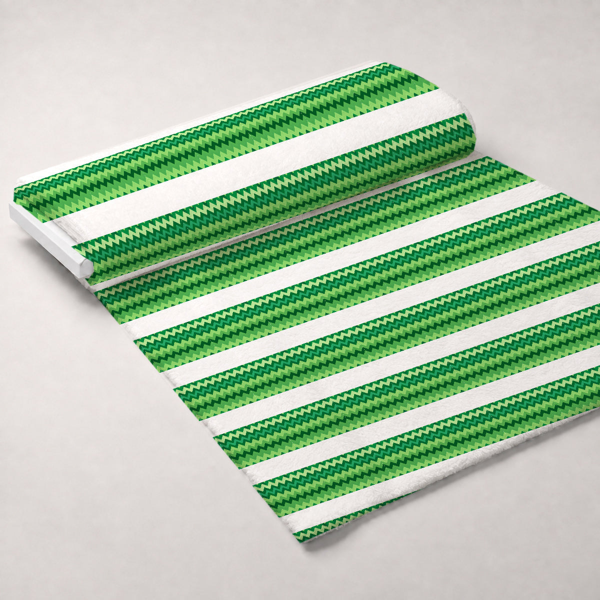 Green Chevron Pattern Minky Fabric — plush minky unrolled bolt preview (mv-minky-v1:bolt)