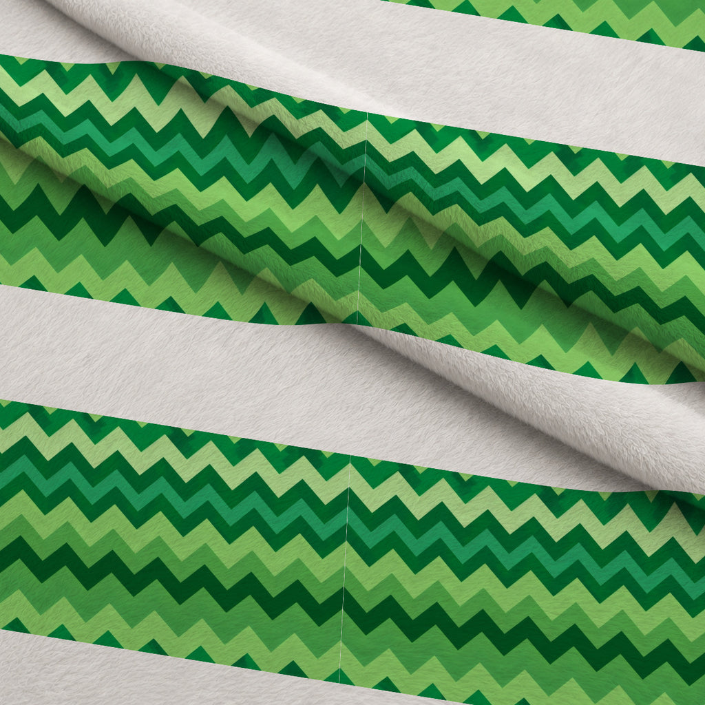 Green Chevron Pattern Minky Fabric — plush minky folded close-up preview (mv-minky-v1:lying)