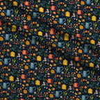 Green Thumb Blooms Pattern 1 Minky Fabric — plush minky folded close-up preview (mv-minky-v1:lying)