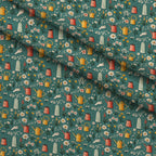 Green Thumb Blooms Pattern 10 Minky Fabric — plush minky folded close-up preview (mv-minky-v1:lying)