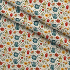 Green Thumb Blooms Pattern 6 Minky Fabric — plush minky folded close-up preview (mv-minky-v1:lying)