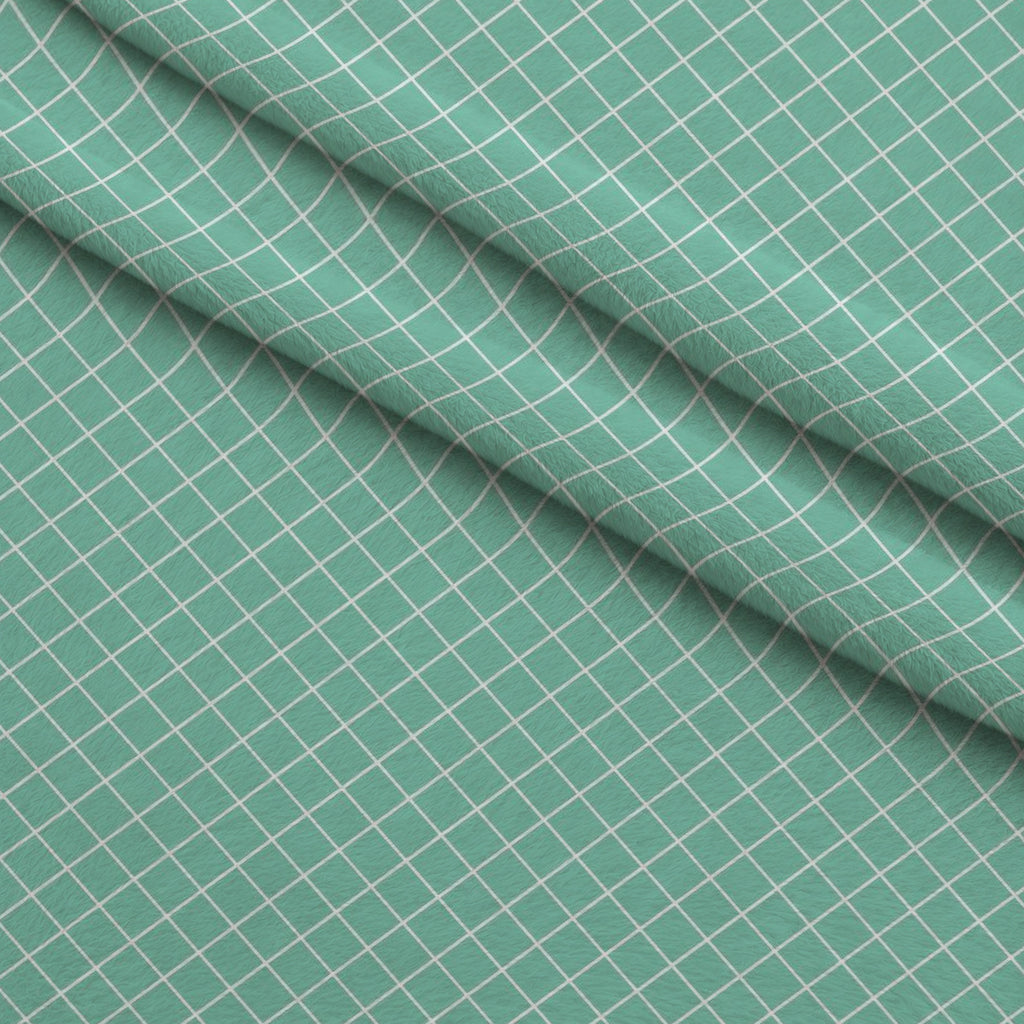 Grid Mint Minky Fabric — plush minky folded close-up preview (mv-minky-v1:lying)