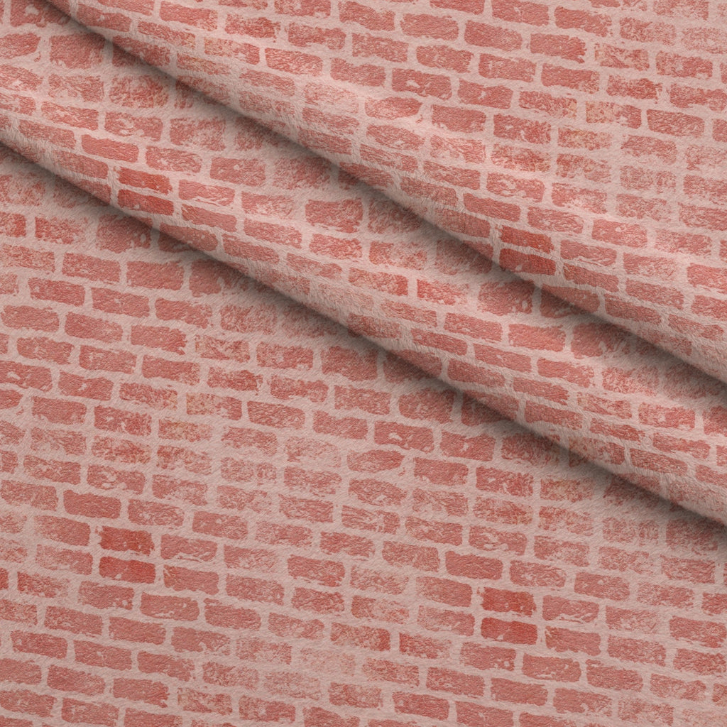 Grunge Brick Wall Pattern 16 Minky Fabric — plush minky folded close-up preview (mv-minky-v1:lying)