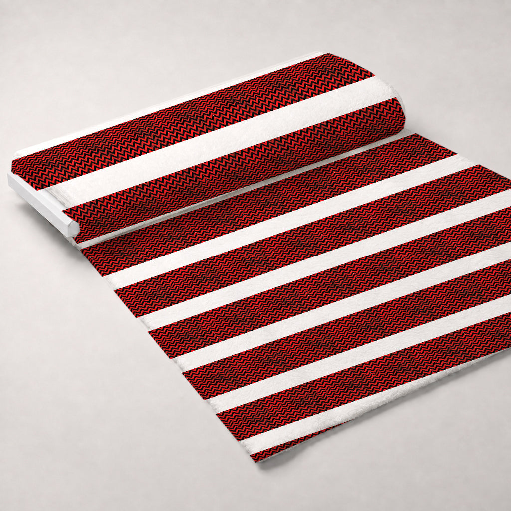 Grunge Red and Black Chevron Pattern Minky Fabric — plush minky unrolled bolt preview (mv-minky-v1:bolt)