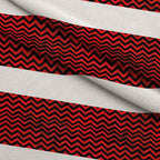 Grunge Red and Black Chevron Pattern Minky Fabric — plush minky folded close-up preview (mv-minky-v1:lying)