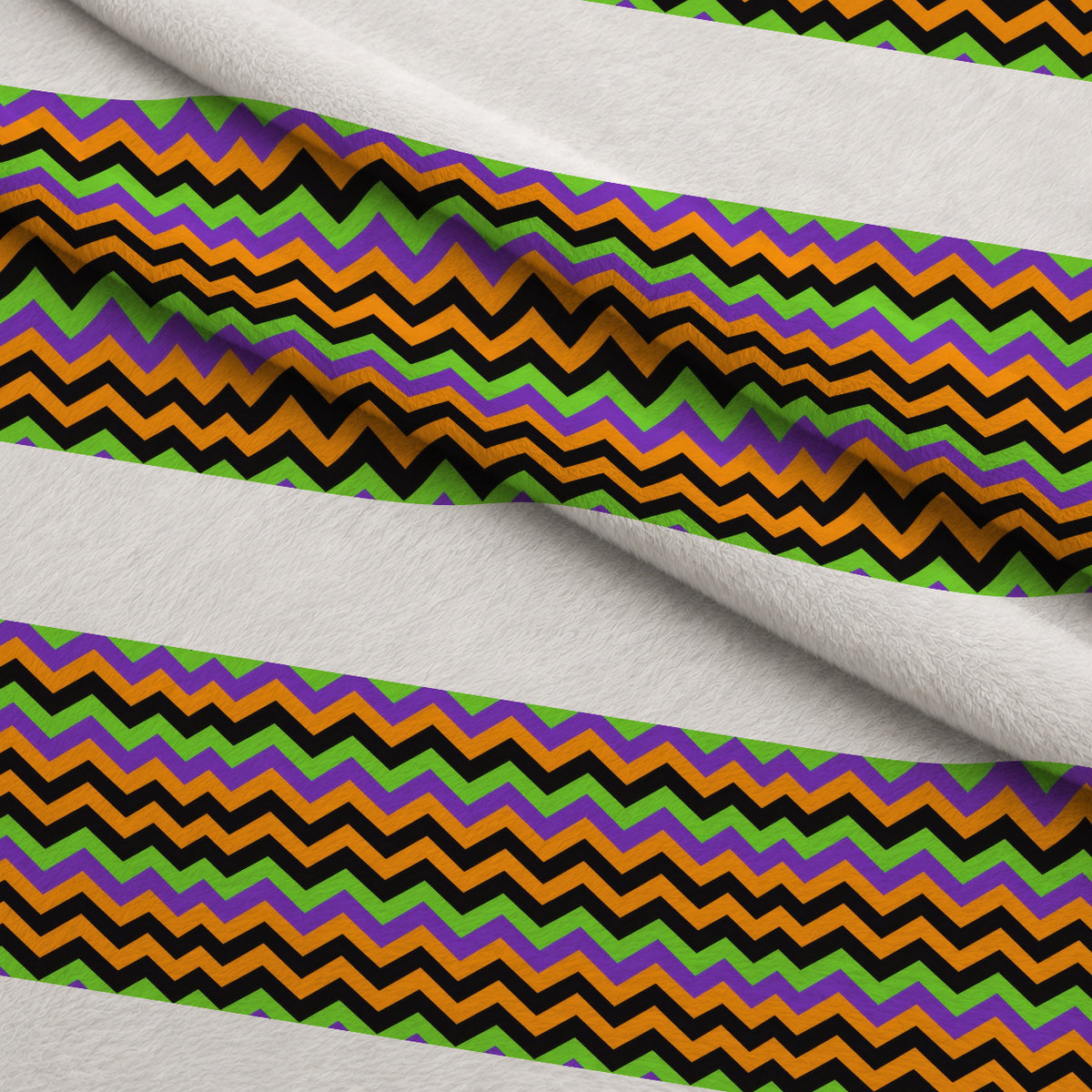 Halloween Chevron Pattern Minky Fabric — plush minky folded close-up preview (mv-minky-v1:lying)