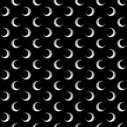 black background, white crescent moons, moon phases, celestial pattern, repeating design, monochrome, astronomical motifs, night sky theme, halloween fabric,, fabric panel, lunar cycle, mystical pattern, gothic style, spooky elements, celestial bodies, crescent shapes, alternating moons, cosmic design, witchy aesthetic