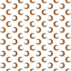 orange, brown, amber, crescent moon, moon phases, celestial pattern, repeating motif, halloween theme, autumn colors,, fabric panel, geometric arrangement, night sky, lunar design, seasonal fabric, crafting material, warm tones, mystical pattern, copper hues, halloween decor