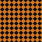 orange, black, checkerboard pattern, diamond shapes, geometric design, alternating squares, halloween colors, seasonal fabric,, fabric panel, autumn theme, spooky colors, tessellation, repetitive pattern, craft fabric, sewing material, holiday fabric, orange and black checkers