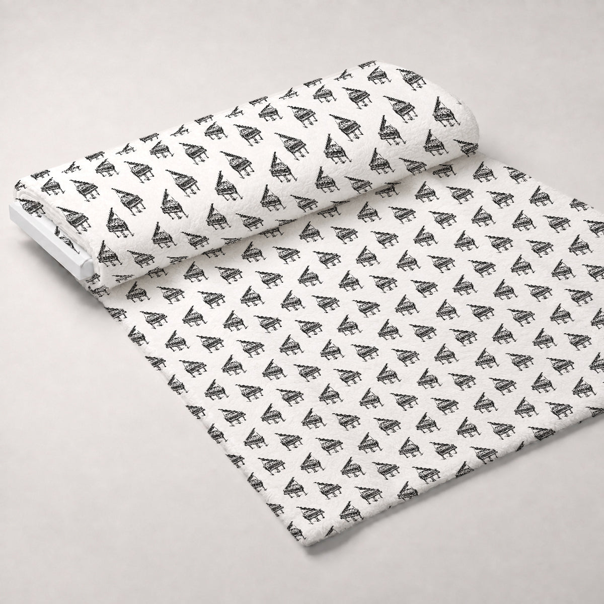 Hand Sketched Pianos Minky Fabric — plush minky unrolled bolt preview (mv-minky-v1:bolt)