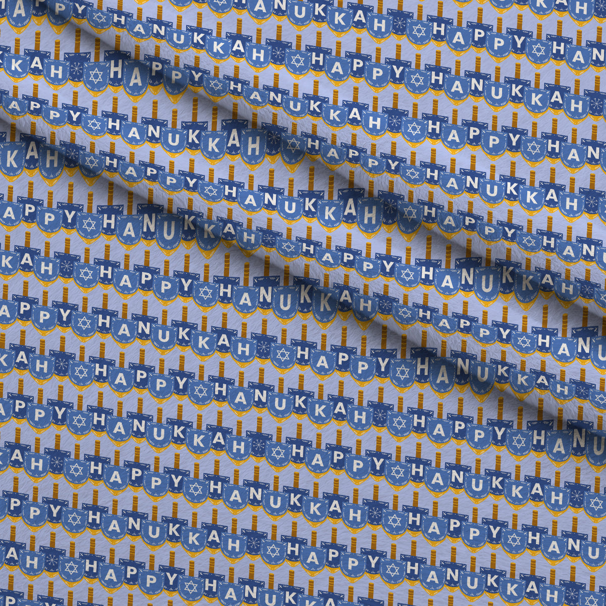 Hanukkah Gifts Pattern 8 Blue Minky Fabric — plush minky folded close-up preview (mv-minky-v1:lying)