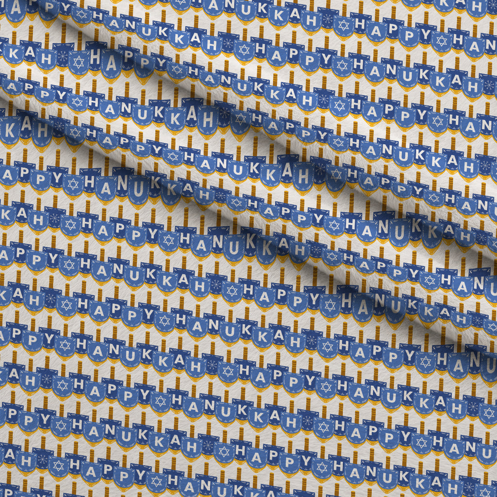Hanukkah Gifts Pattern 8 White Minky Fabric — plush minky folded close-up preview (mv-minky-v1:lying)