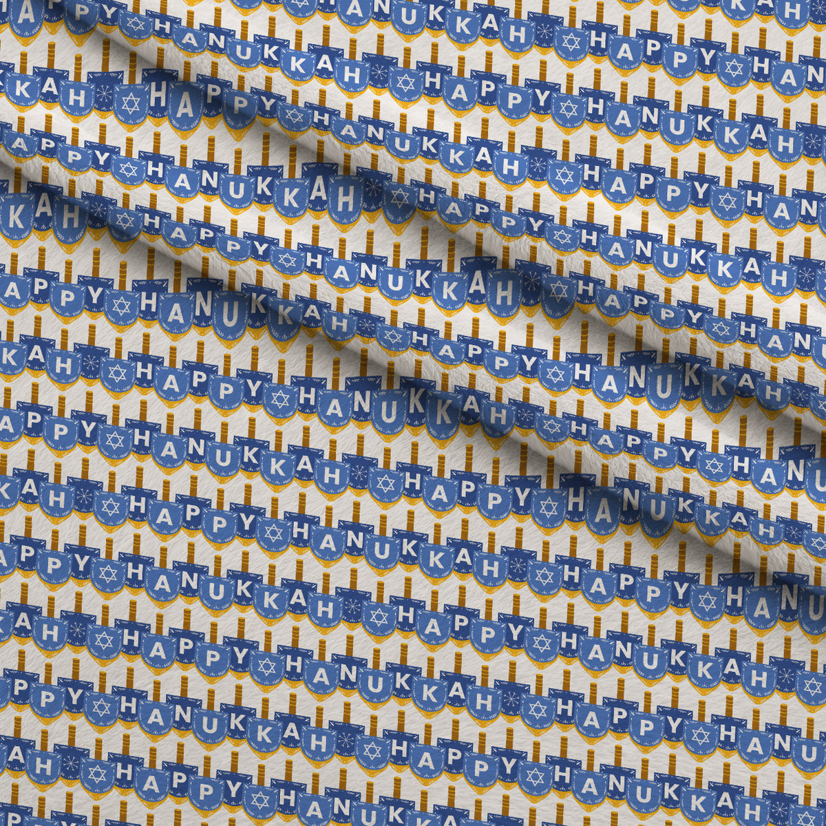 Hanukkah Gifts Pattern 8 White Minky Fabric — plush minky folded close-up preview (mv-minky-v1:lying)