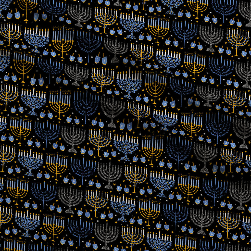 Hanukkah Gifts Pattern 9 Minky Fabric — plush minky folded close-up preview (mv-minky-v1:lying)