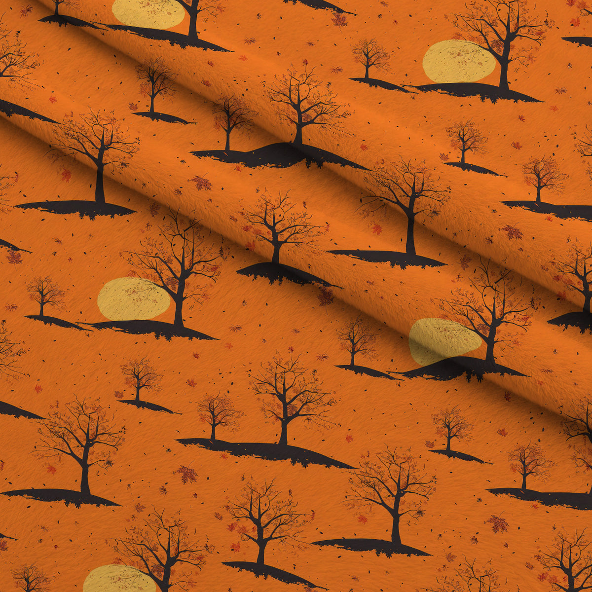 Harvest Moon Branches Pattern 1 Minky Fabric — plush minky folded close-up preview (mv-minky-v1:lying)
