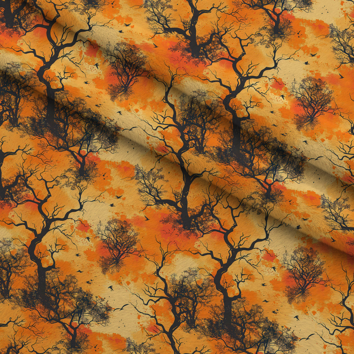 Harvest Moon Branches Pattern 9 Minky Fabric — plush minky folded close-up preview (mv-minky-v1:lying)