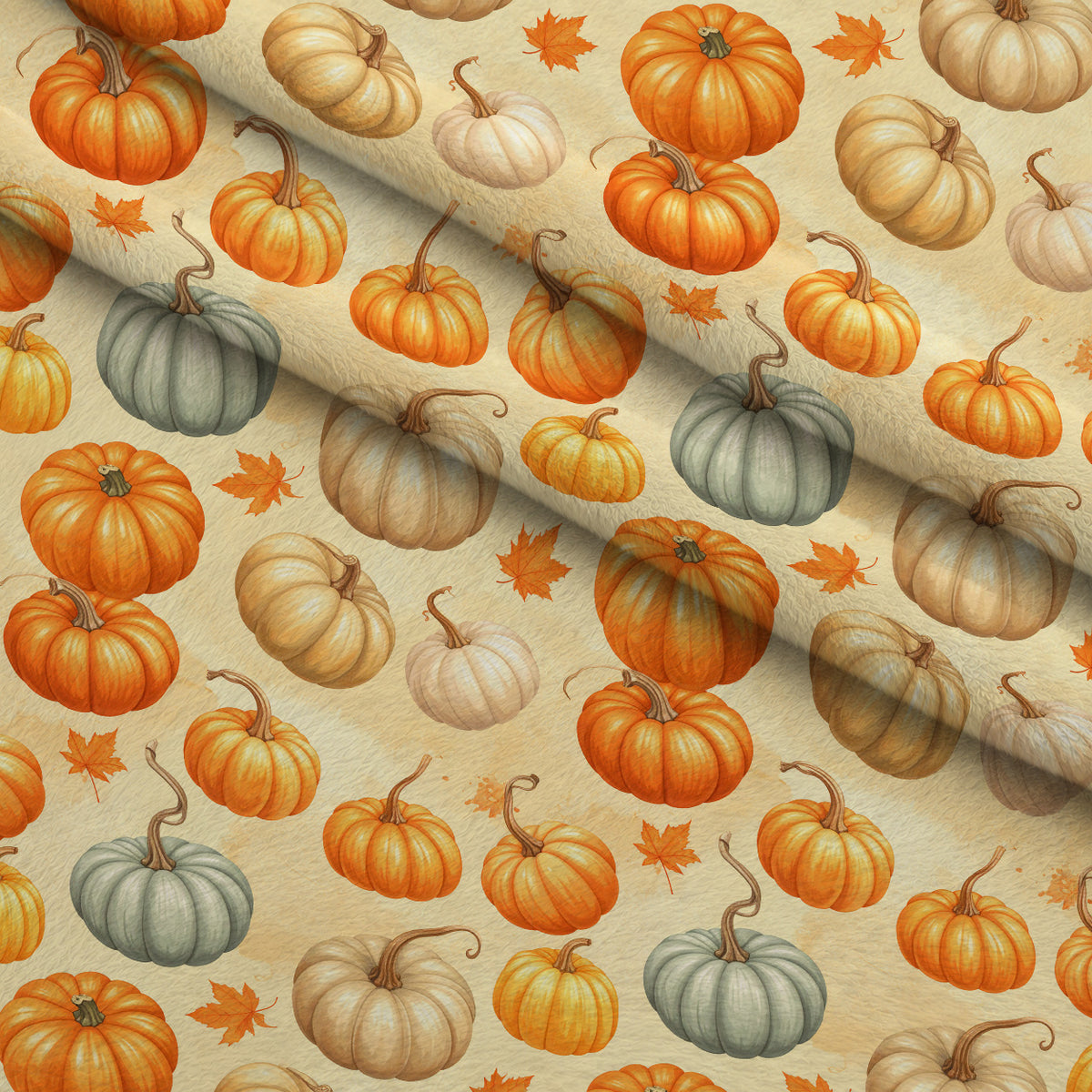 Harvest Moon Meadow Pattern 6 Minky Fabric — plush minky folded close-up preview (mv-minky-v1:lying)