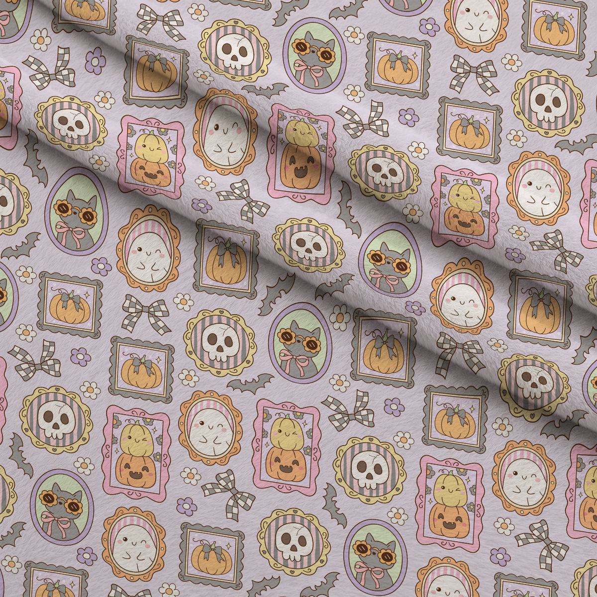 Haunted Gallery Pattern 1 Minky Fabric — plush minky folded close-up preview (mv-minky-v1:lying)