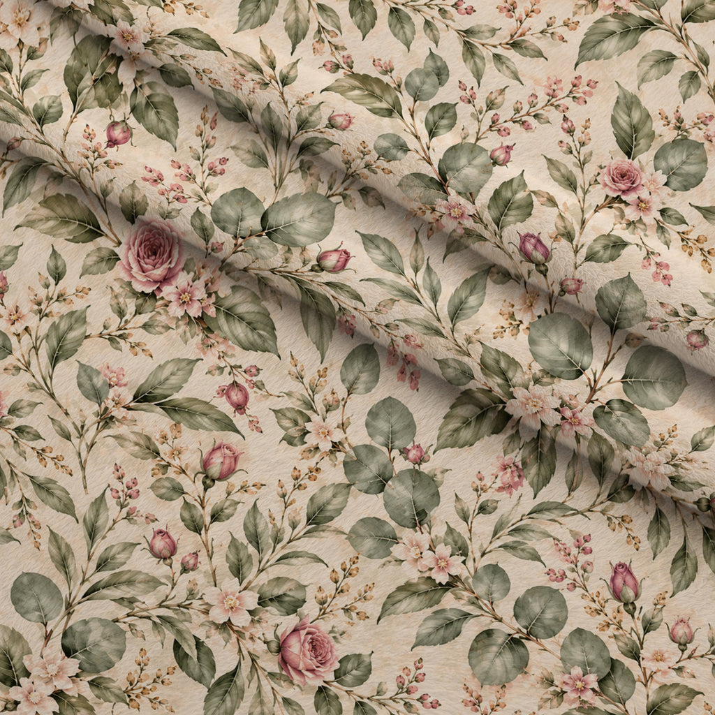Heirloom Rose Conservatory Pattern 1 Minky Fabric — plush minky folded close-up preview (mv-minky-v1:lying)