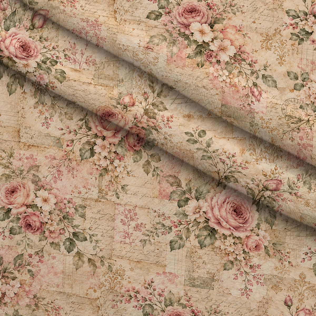 Heirloom Rose Conservatory Pattern 4 Minky Fabric — plush minky folded close-up preview (mv-minky-v1:lying)