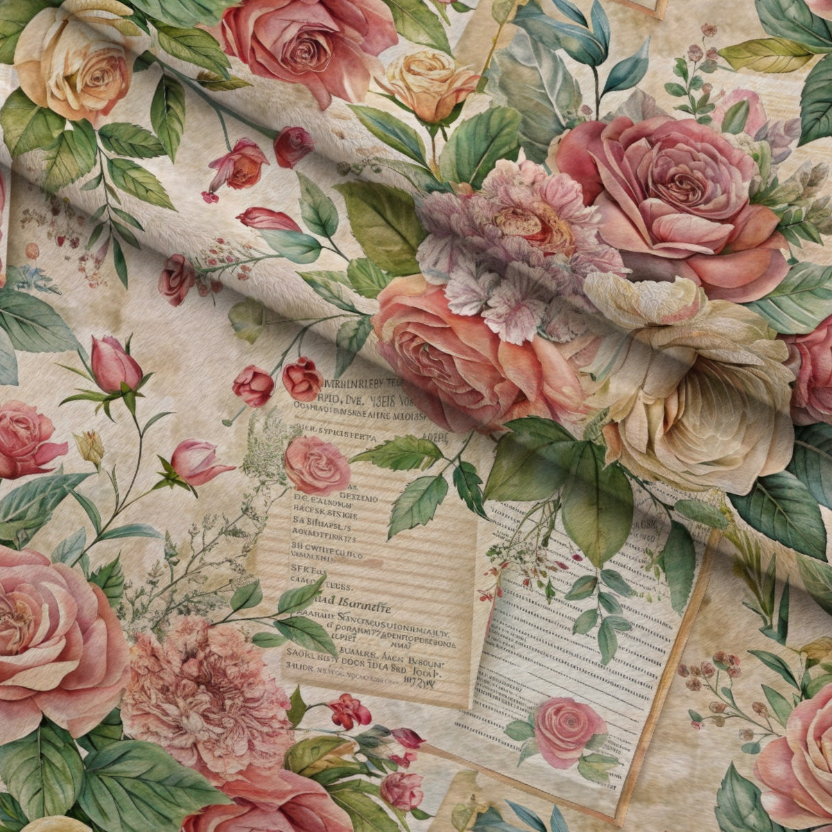 Heirloom Rose Letters Pattern 6 Minky Fabric — plush minky folded close-up preview (mv-minky-v1:lying)