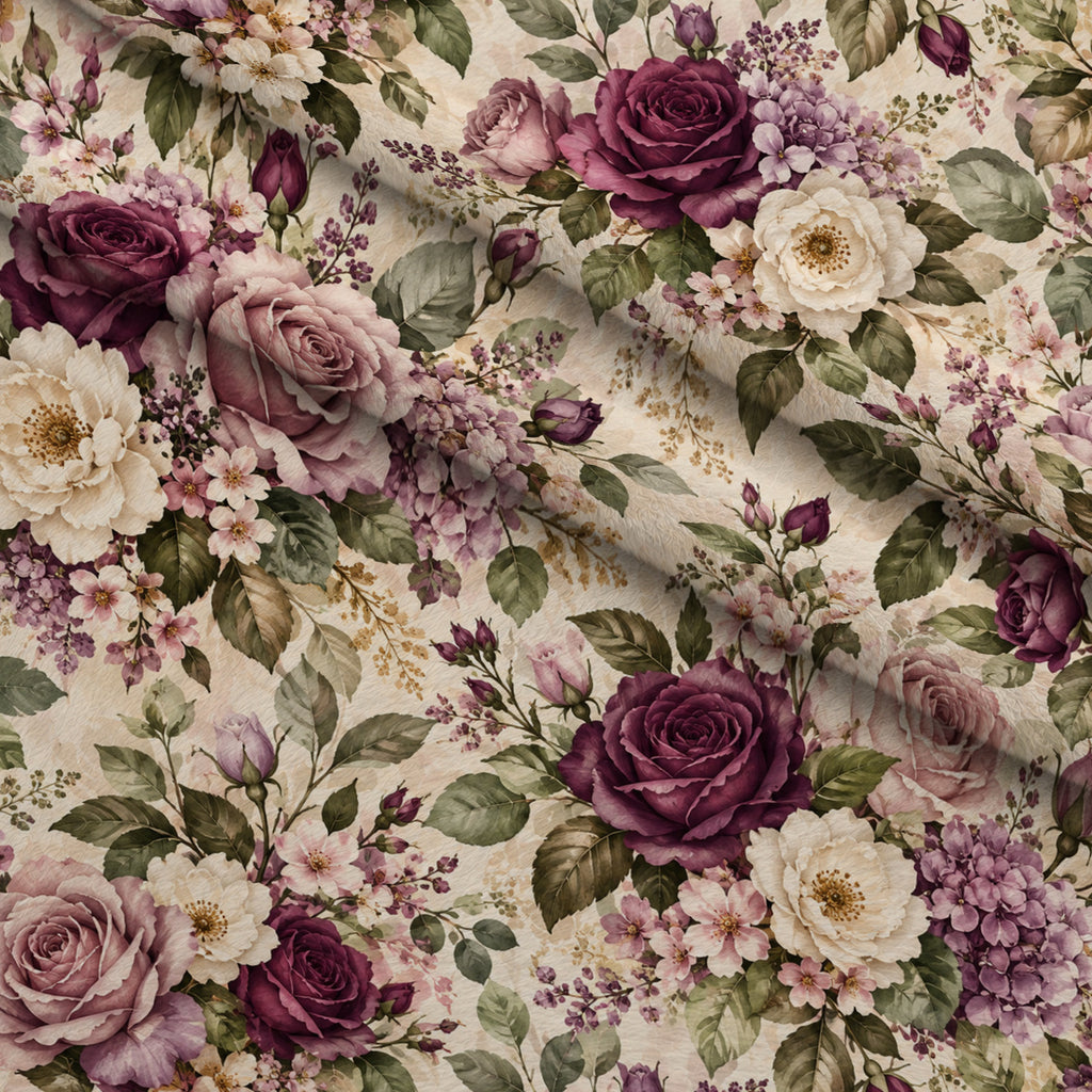 Heirloom Rose Reverie Pattern 5 Minky Fabric — plush minky folded close-up preview (mv-minky-v1:lying)