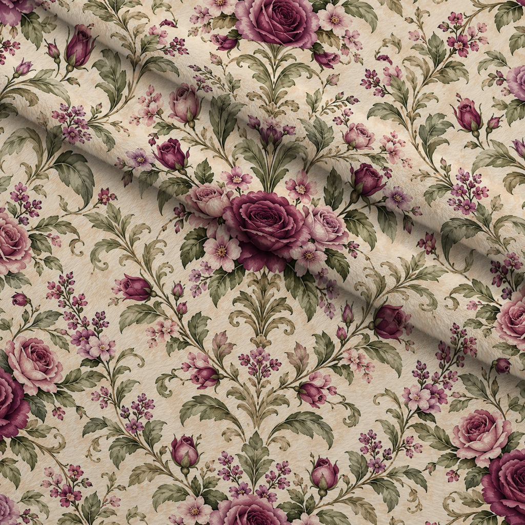 Heirloom Rose Reverie Pattern 9 Minky Fabric — plush minky folded close-up preview (mv-minky-v1:lying)