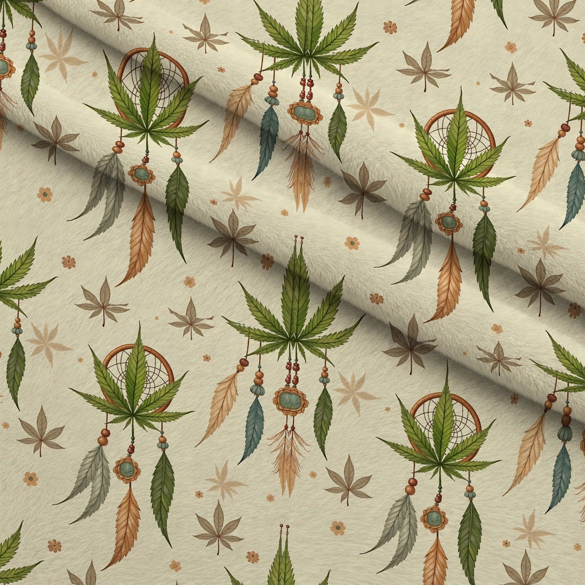 Hemp Dreamcatcher Pattern 10 Minky Fabric — plush minky folded close-up preview (mv-minky-v1:lying)