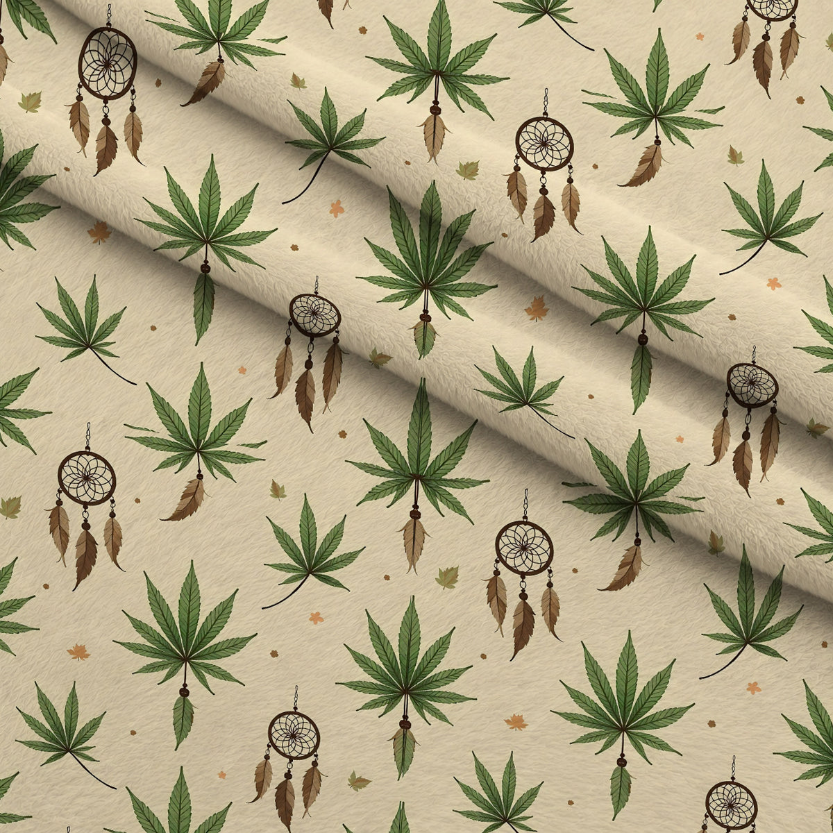 Hemp Dreamcatcher Pattern 11 Minky Fabric — plush minky folded close-up preview (mv-minky-v1:lying)