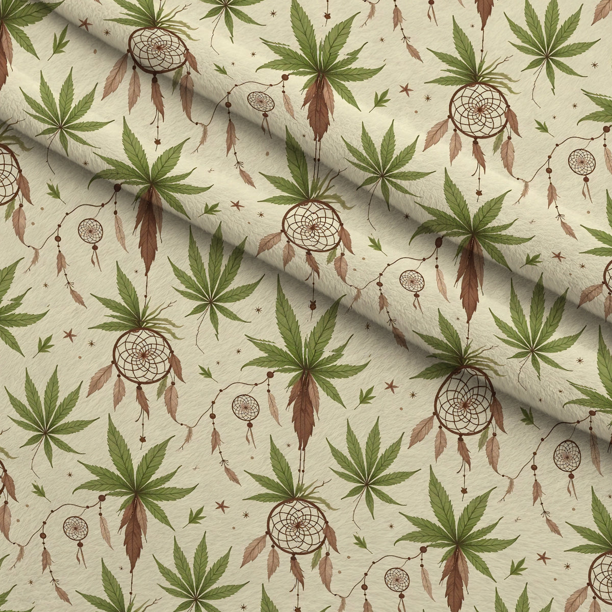 Hemp Dreamcatcher Pattern 3 Minky Fabric — plush minky folded close-up preview (mv-minky-v1:lying)
