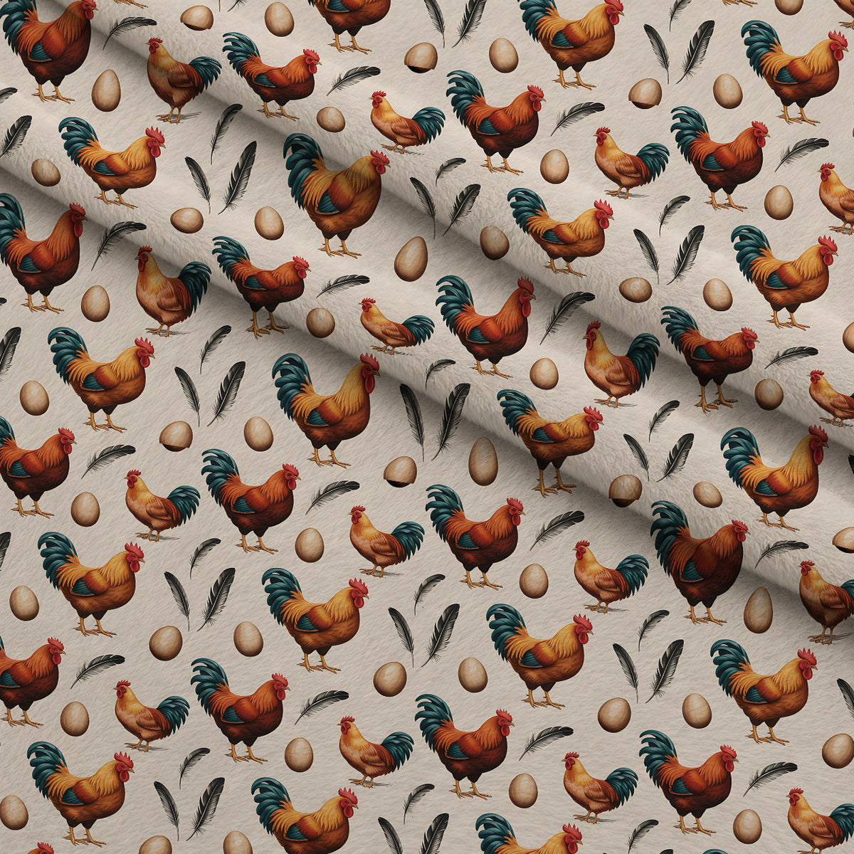 Heritage Hens Pattern 16 Minky Fabric — plush minky folded close-up preview (mv-minky-v1:lying)