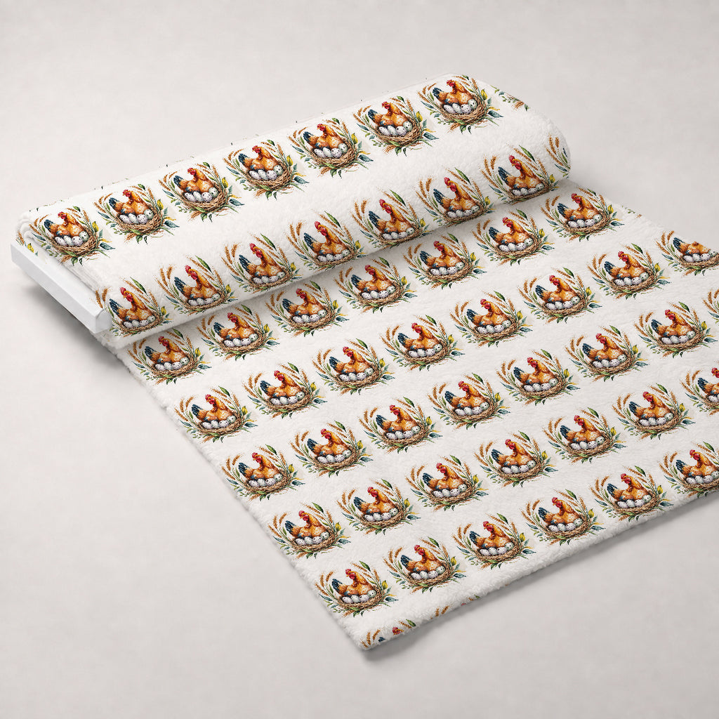 Heritage Hens Pattern 20 Minky Fabric — plush minky unrolled bolt preview (mv-minky-v1:bolt)