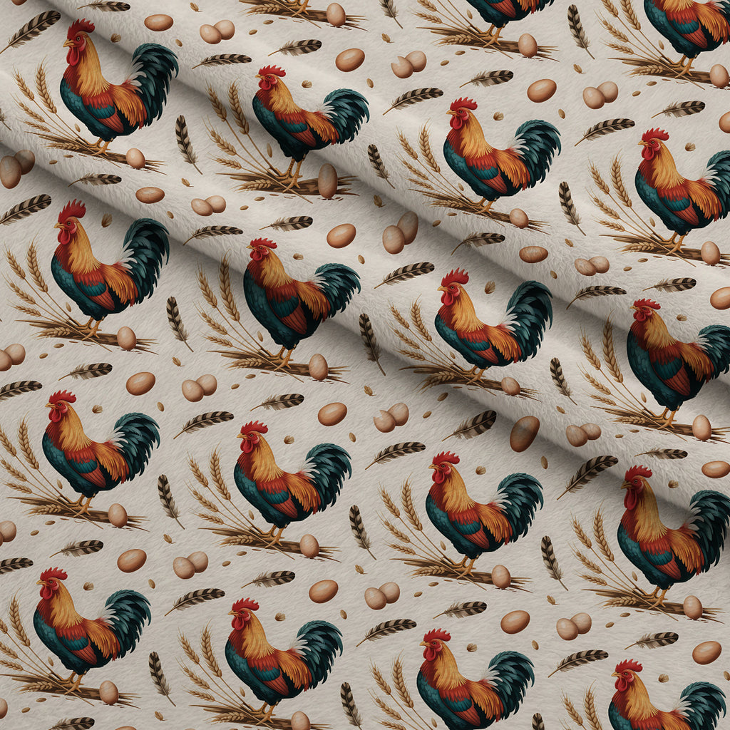 Heritage Hens Pattern 21 Minky Fabric — plush minky folded close-up preview (mv-minky-v1:lying)