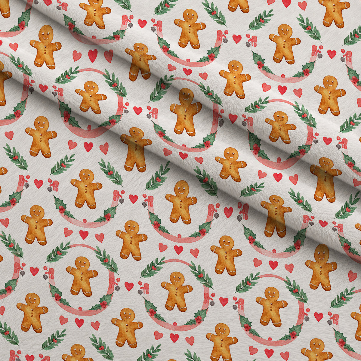 Holly Jolly Heirloom Pattern 2 Minky Fabric — plush minky folded close-up preview (mv-minky-v1:lying)
