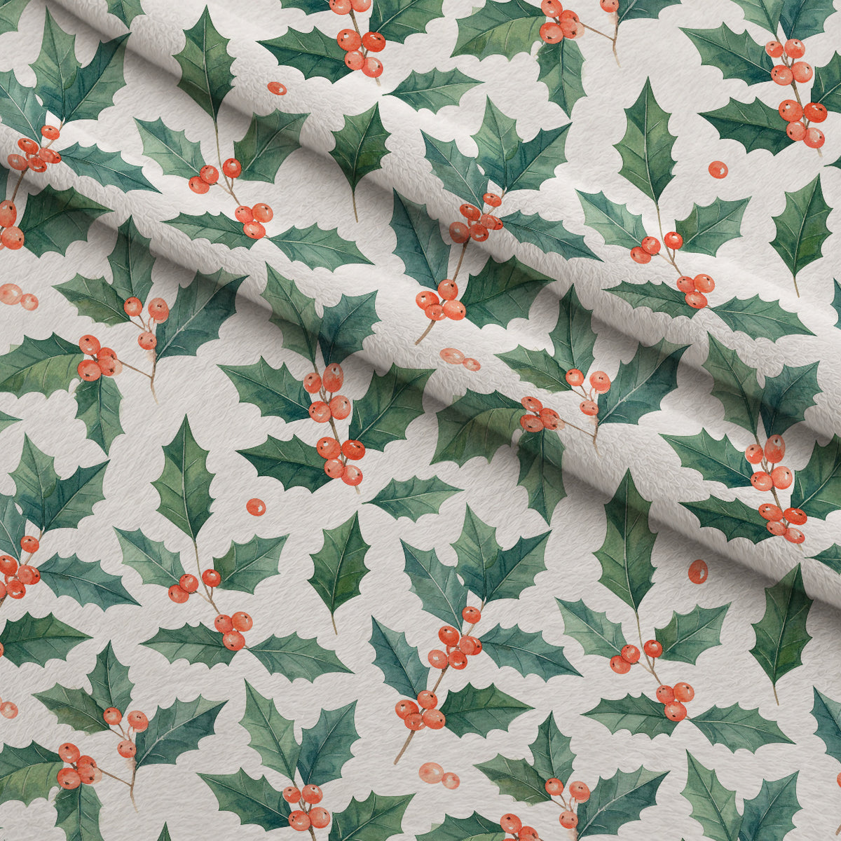 Holly Jolly Heirloom Pattern 21 Minky Fabric — plush minky folded close-up preview (mv-minky-v1:lying)